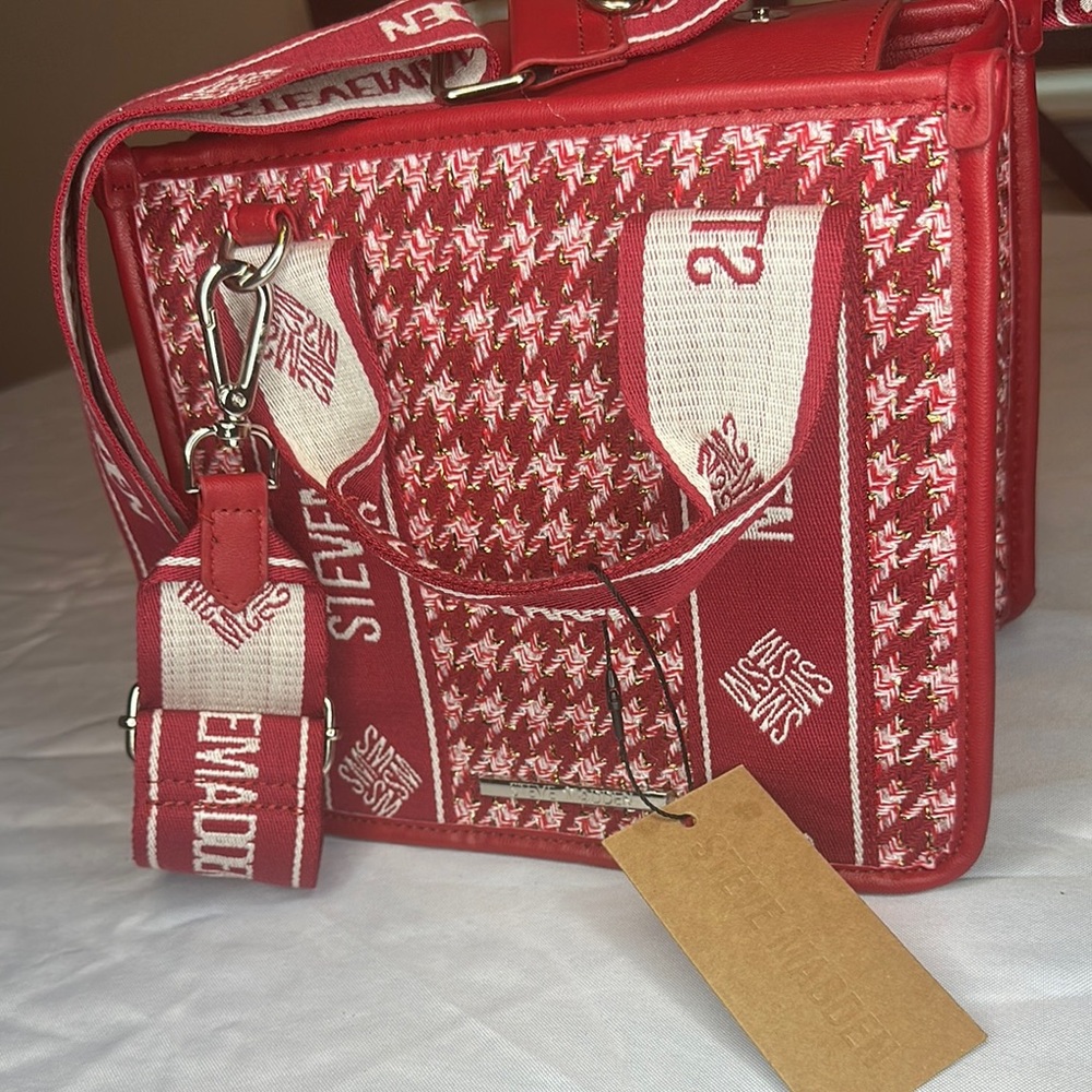 Steve Madden Red And White Patterned Crossbody Bag - image 2